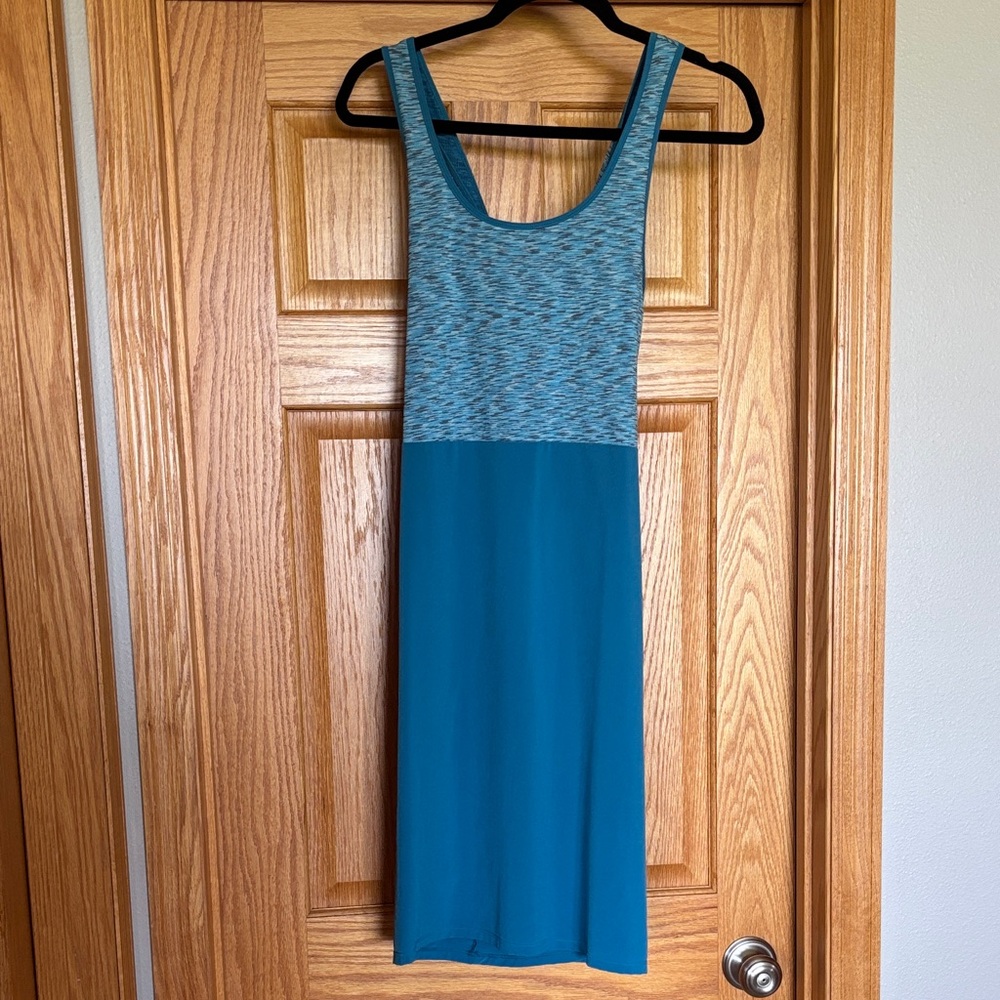 Smartwool Teal Two-Tone Scoop Neck Midi Dress